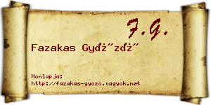 Fazakas Győző névjegykártya