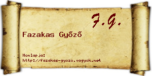 Fazakas Győző névjegykártya